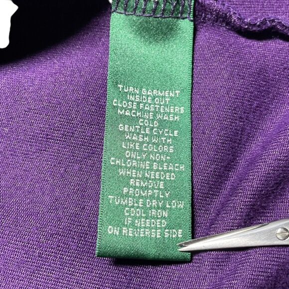 LAUREN RALPH LAUREN LRL Women Tracksuit Jacket Size 1X Velvet Velour Zip Purple - Picture 12 of 16